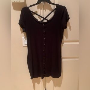 Black Button-Down Dress